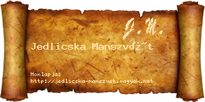 Jedlicska Manszvét névjegykártya